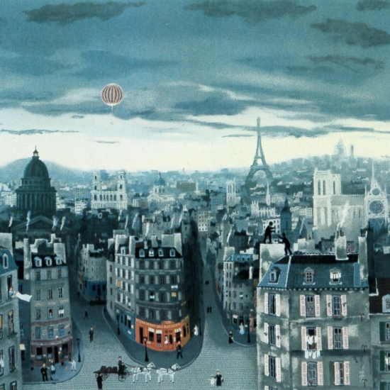 ドラクロワの絵画作品　タイトルは、パリの眺め　View of paris